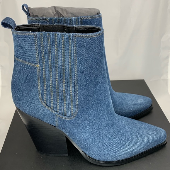 NWT Kendall + Kylie Colt Western Ankle Boot Denim - Picture 4 of 6